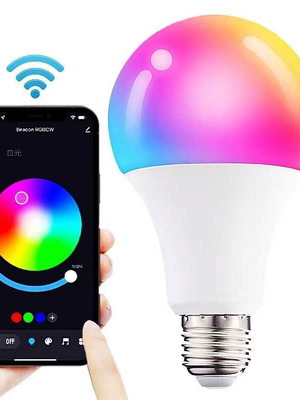 Smart λάμπα LED RGB E27 καινούργιο με έλεγχο μέσω εφαρμογής και φωνητικές εντολές