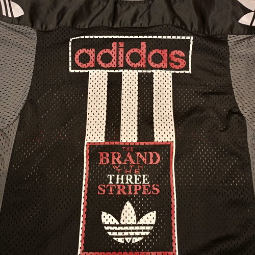 Adidas retro mesh jersey shirt used, black and red