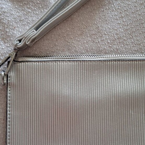 Silver Envelope Bag with Shoulder Strap new