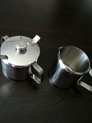 Stainless Steel Tea and Coffee Serving Set with Sugar Bowl and Creamer