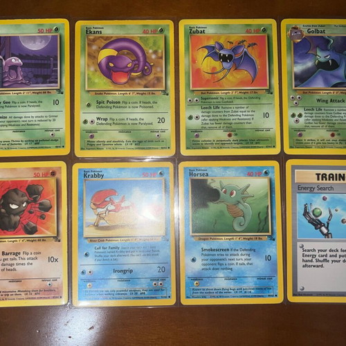 Pokemon TCG vintage cards set of 8 used with minor edge wear