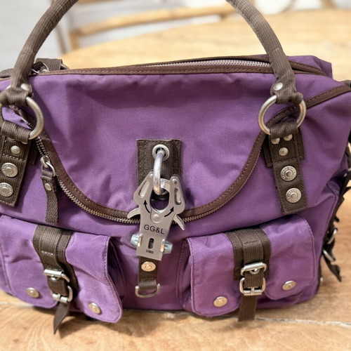 George Gina & Lucy handbag like new, deep purple with metal clasp