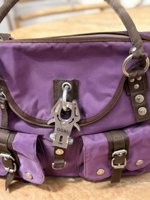 George Gina & Lucy handbag like new, deep purple with metal clasp