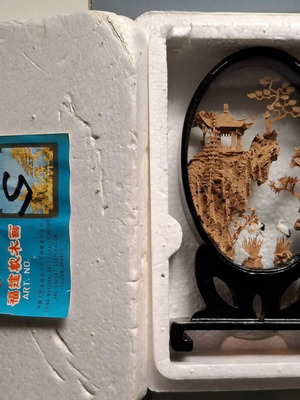 Vintage Chinese diorama in its box