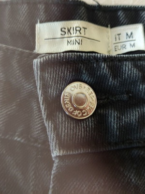 Women's black blue denim mini skirt, size M