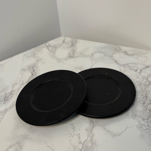 Wooden coasters for candles and cups used