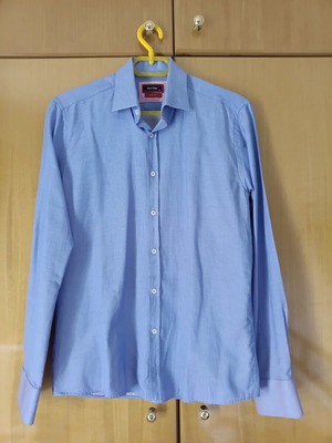 Blue White Checked Shirt medium, like new, Zara