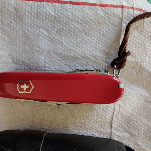 Victorinox SwissChamp pocket knife like new with leather case