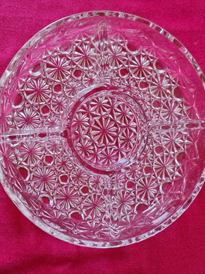 Crystal vintage serving platter 25cm like new