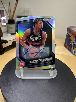 2024-25 Panini Prizm Black Ausar Thompson Silver Auto #90 Pistons card new