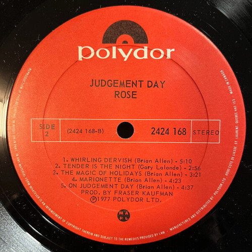 Rose Judgement Day CD used, rock