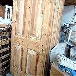  Εξωτερική ξύλινη πόρτα από Σουηδικό μασιφ ξύλο