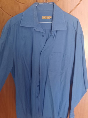 Cotton men's shirt long sleeve like new, size XXL, blue