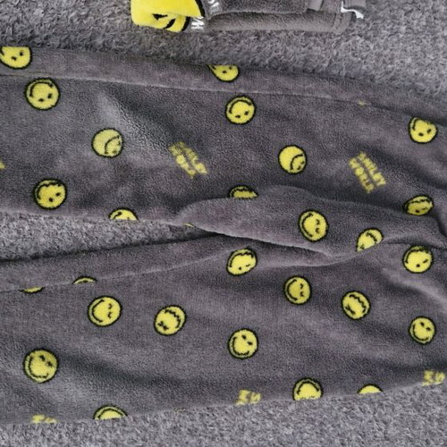 Zara x Smiley World pajamas set used, grey with yellow prints