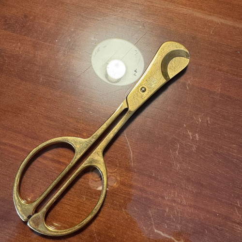 Solingen Germany Cigar Cutter 15cm Gold Tone Used Vintage