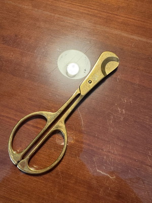 Solingen Germany Cigar Cutter 15cm Gold Tone Used Vintage