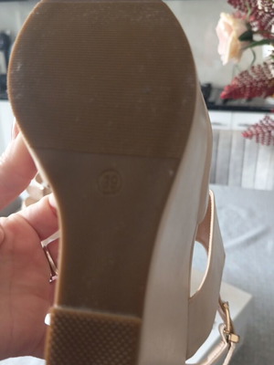 Platform sandals, beige, size 39