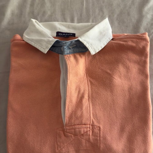 Gant polo shirt long sleeve used, colorful orange, size L