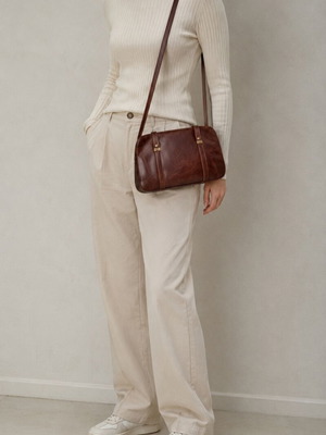 Giaia leather shoulder bag used, brown, made in Italy