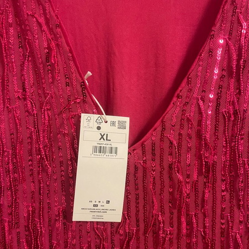 Evening dress with sequins new, size XL, hot pink
