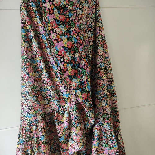 Floral Asymmetric Skirt and Top Set with Gold Thread new