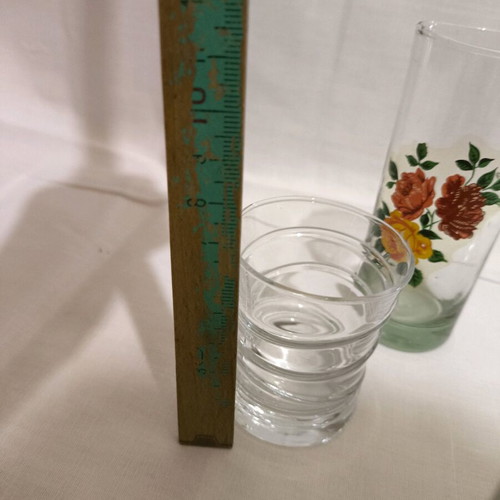 Set of 4 glass Soviet shot glasses like new
