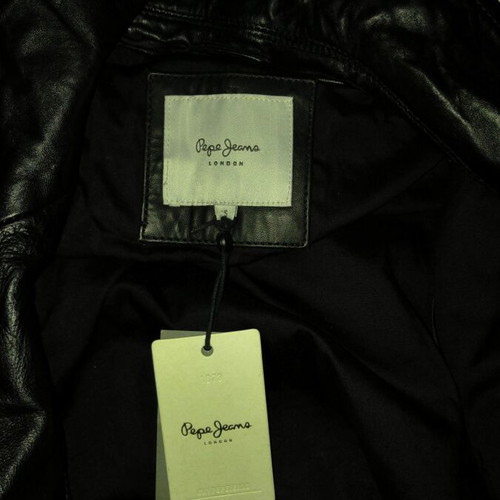 Pepe Jeans pilot leather jacket, black, size S-M