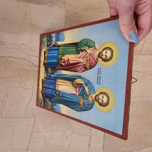 Holy icon Agioi Anargyroi used