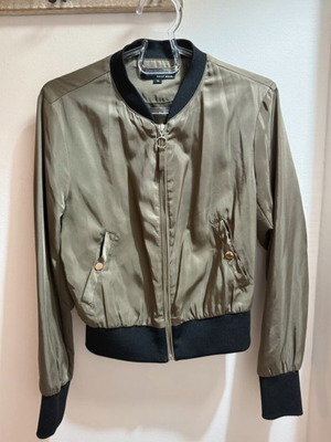 Bomber jacket Tally Weijl like new satin khaki with black details
