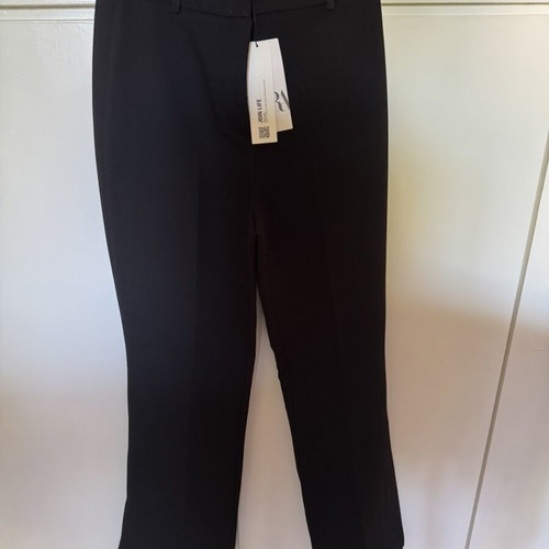Zara black fabric women's pants new, slight flare with belt loops