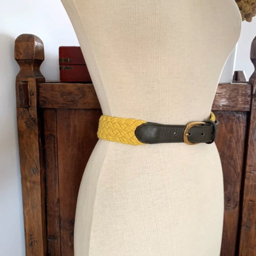 Stelios Koudounaris handmade yellow waist belt, size S/M