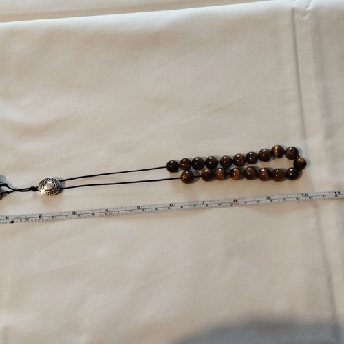 Worry beads with tiger eye semiprecious stones new