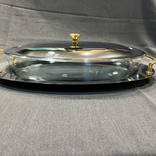 Marinex serving set with lid and oval tray new