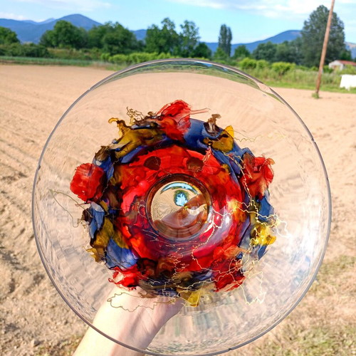 Vintage glass bowl used with design