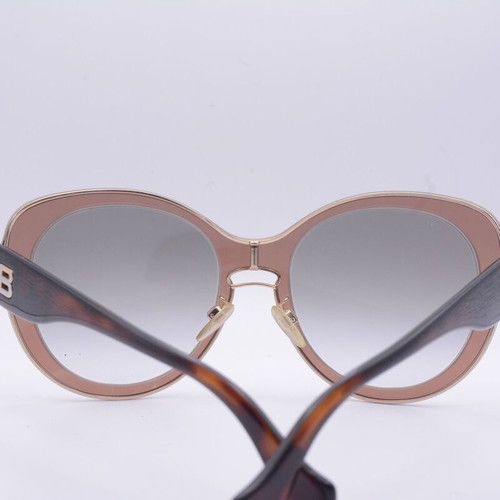 Balenciaga BA 2 72F Oversize Sunglasses Burgundy Gray Gradient New