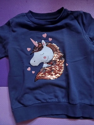 Λεπτή φούτερ μπλούζα Sinsay μπλε με unicorn σαν καινούργιο