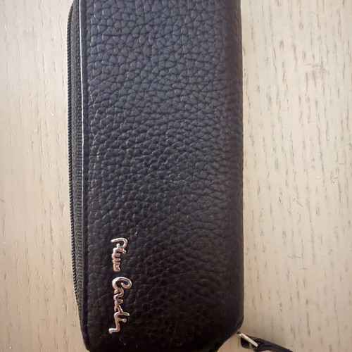 Pierre Cardin leather key case, black, genuine leather