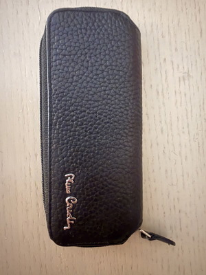 Pierre Cardin leather key case, black, genuine leather