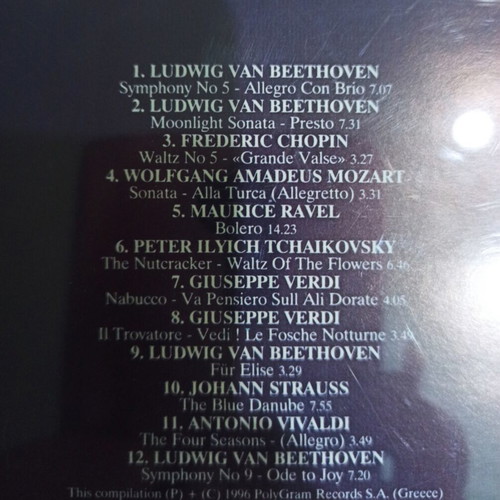 Best Of Classic Music CD like new, classical genre