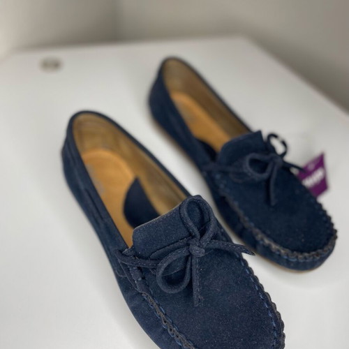 Panco navy blue suede moccasins new size 35