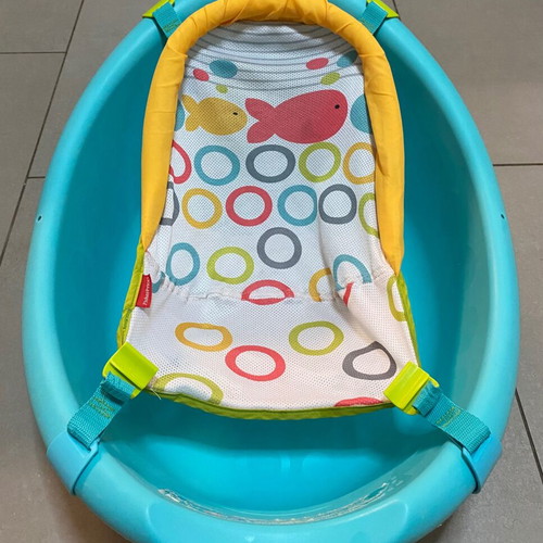 Fisher Price baby bath used, three-stage with hammock