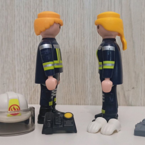 Playmobil Surprise couple of used firefighter figures with accessories