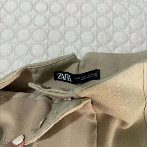 Beige Zara fabric pants office style, straight cut, like new, size M