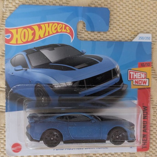 Hot Wheels Ford Mustang Dark Horse toy car, blue