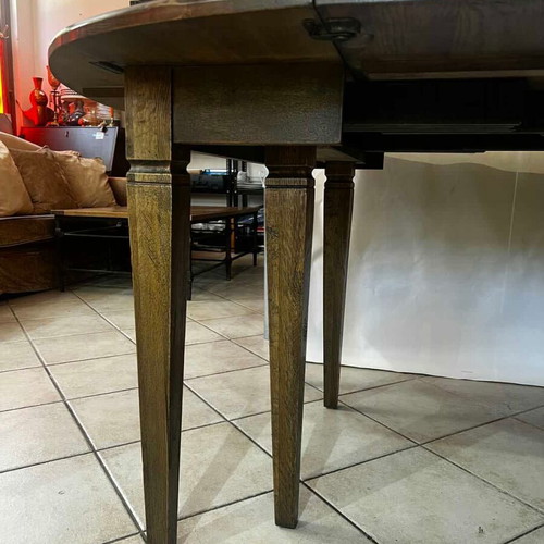 Wooden solid dining table with extension 78x107x134 cm used