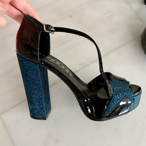 New couture shoes from Milan, leather, size 38, black