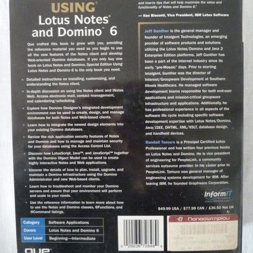 Lotus Notes & Domino 6 Guidebook like new
