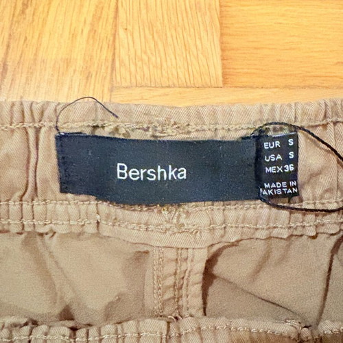 Bershka men's pants with elastic, like new, brown, size S