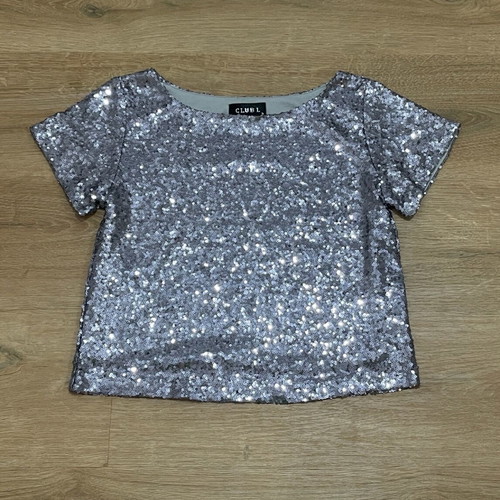 Elegant night top like new, silver