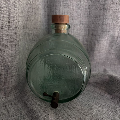 Glass barrel for wine or oil like new, large green